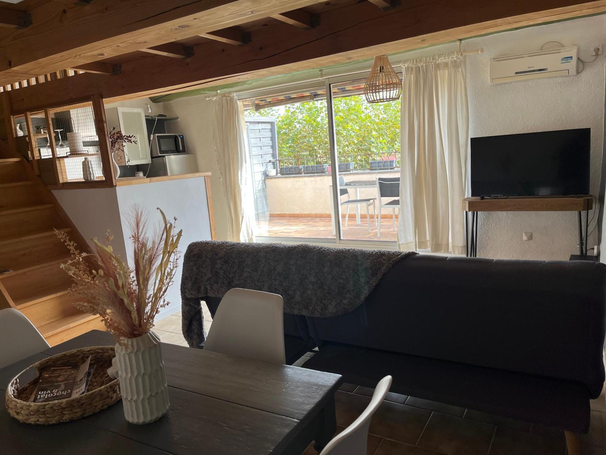 Duplex Lumineux Sur Gde Terrasse, Balneo Double, Parking Prive, Clim, Local Velos 索尔古河畔的恩特莱奎斯 外观 照片